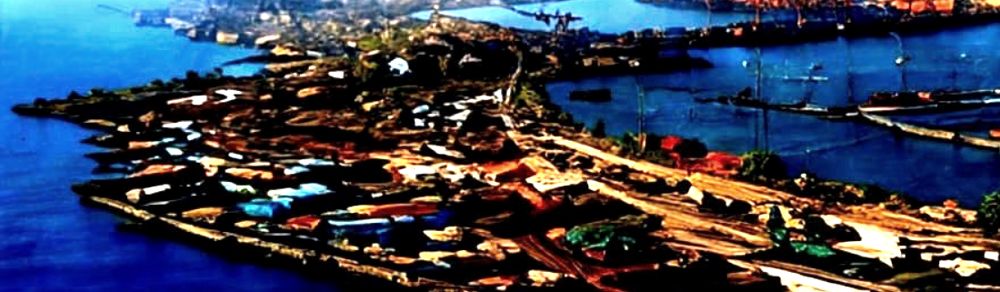 Aerial view of the Gwadar coast and port