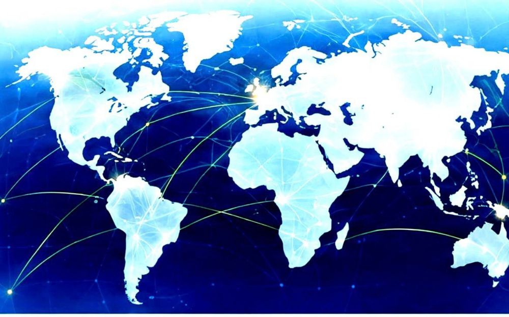 World map with trade routes