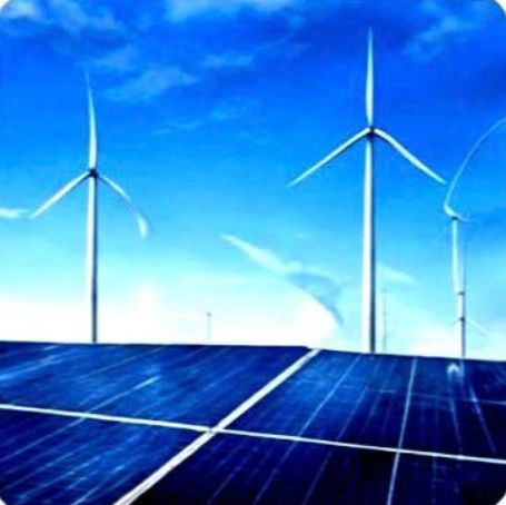 Wind turbines and solar panels